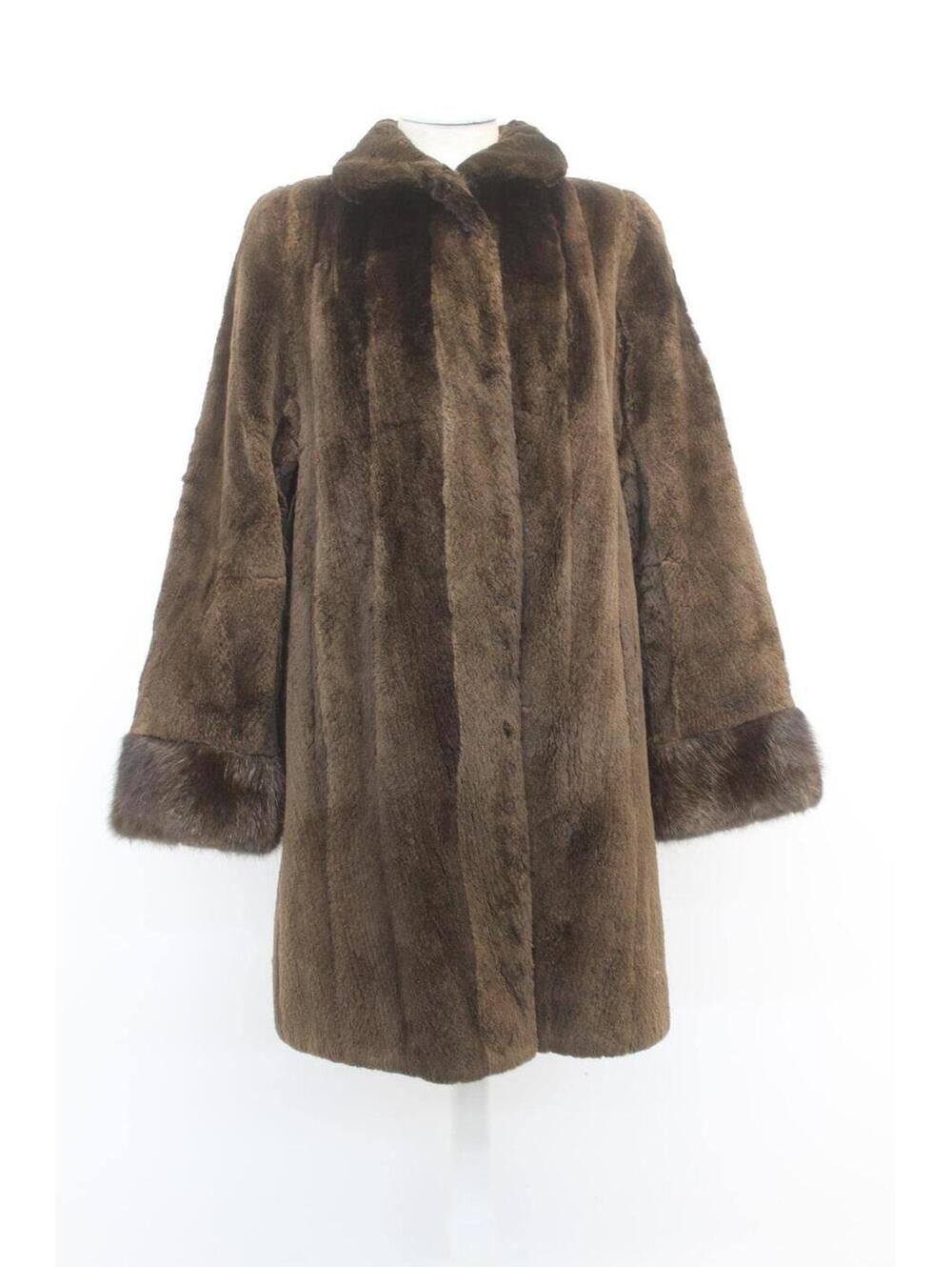 Excellent Canadian Sheared Beaver Fur Coat Jacket Women Woman Size 6 Small